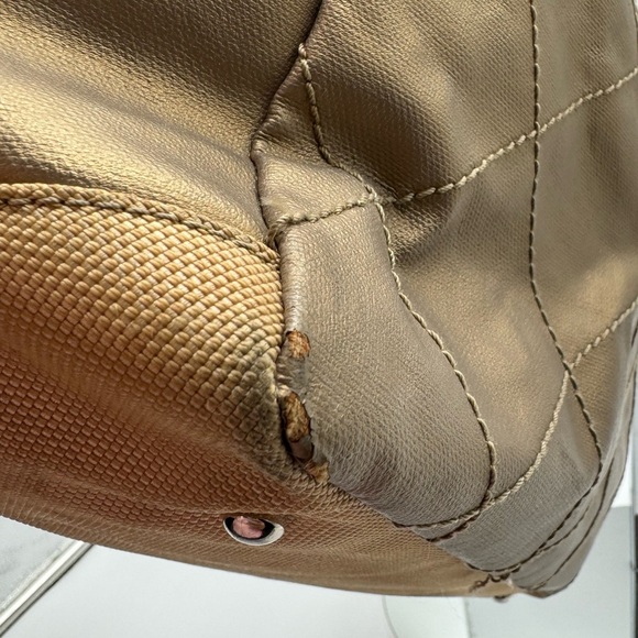 Chanel-Authentic-Paris Biarritz Tote GM Bag Shoulder Coated Canvas Leather Gold. - Picture 6 of 14